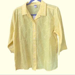 CHRISTOPHER & BANKS 3/4 Sleeve Button Down Shirt Size M